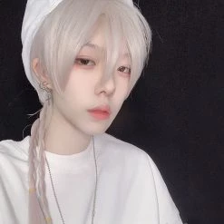 Juwas Fashion & Beauty Braid Back Tail Silver Short Cut Wig