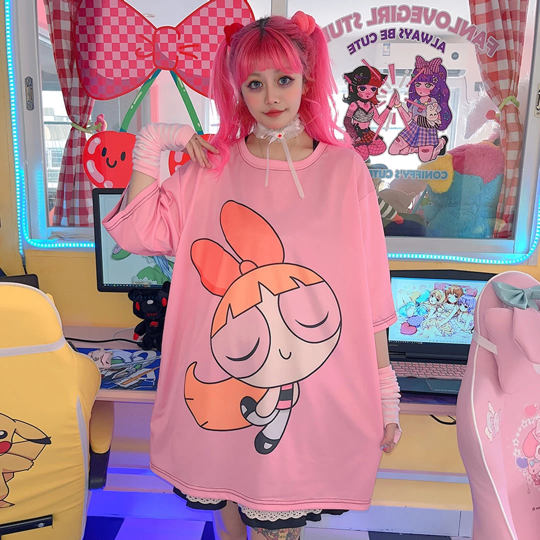 Juwas NEW ARRIVAL Harajuku Cartoon Animal Print Loose Summer T-shirt 4 Juwas NEW ARRIVAL Harajuku Cartoon Animal Print Loose Summer T-shirt