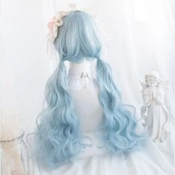 Juwas Mermaid Long Aqua Blue Cosplay Wig
