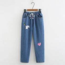 Juwas NEW ARRIVAL Cartoon Animal Embroidery Coat Tie Shirt Denim Pants