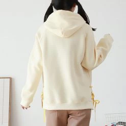 Juwas CLOTHING Cartoon Corgi Print Pocket Hoodie