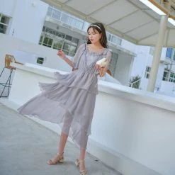 Juwas Princess Gypsy Gray Midi Dress