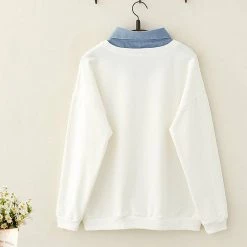 Juwas.com Online Store Cat Print Fake Two-Piece Hoodie NEW ARRIVAL