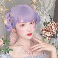Juwas NEW ARRIVAL Lovely Lolita Lavender Two-Tone Wavy Long Wig