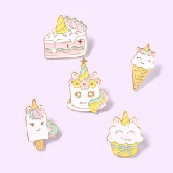 Juwas NEW ARRIVAL Ice Cream Unicorn Pin