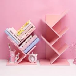 Juwas.com Online Store Pink Wooden Table Bookshelf