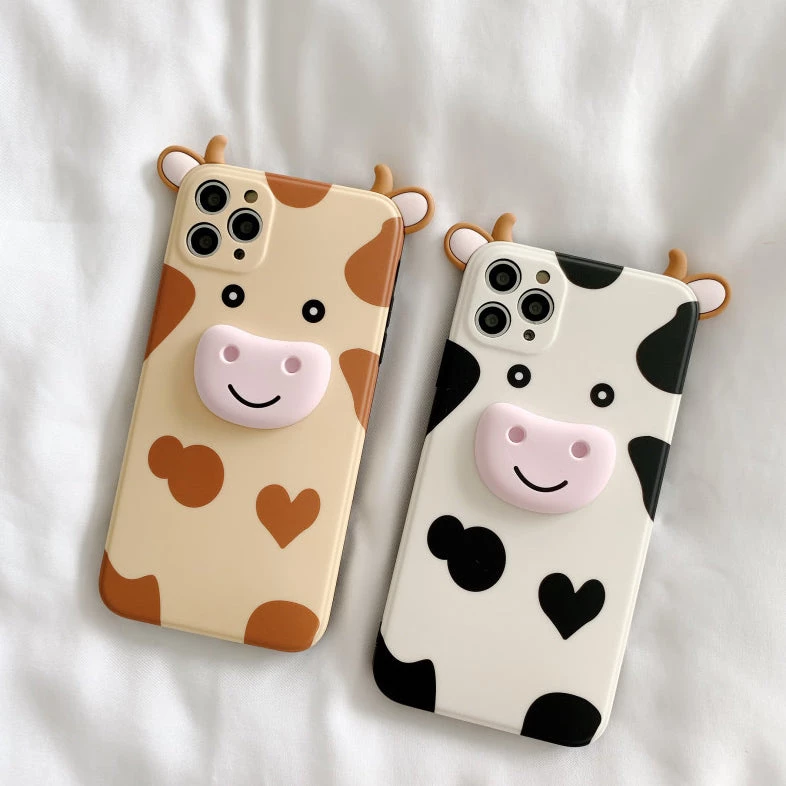 Juwas Kawaii 3D Cow Print IPhone Case 4 Juwas Kawaii 3D Cow Print IPhone Case