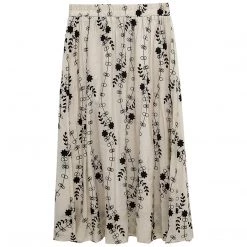 Juwas NEW ARRIVAL Vintage Floral Embroidery High Waist Skirt