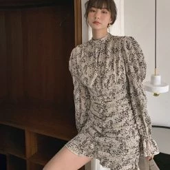 Juwas Chic Floral Mini Slim Dress CLOTHING