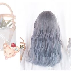 Juwas Fashion & Beauty Ash Gray Curly Air Bangs Medium Wigs