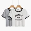 Juwas NEW ARRIVAL Vintage Letters Print Short T-shirt