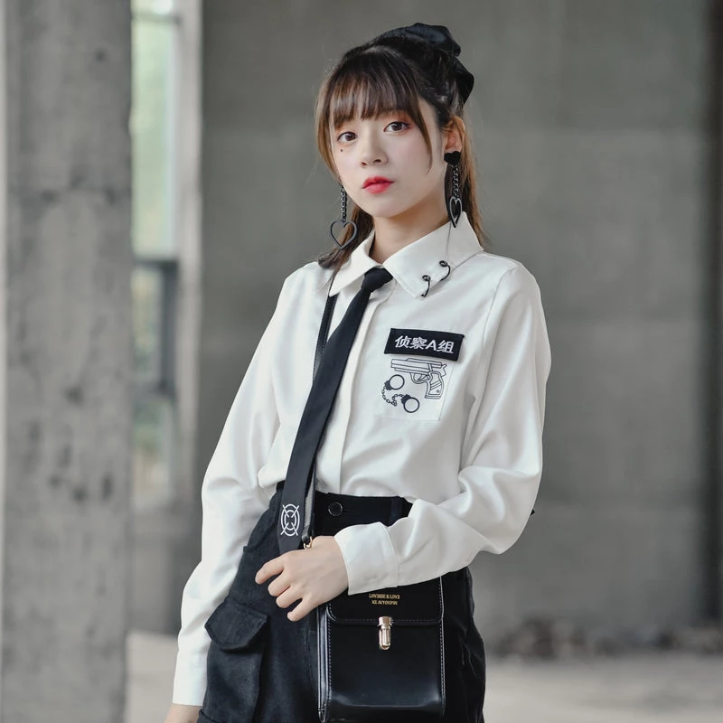-Juwas Cool Detective Girl Themed Formal Shirt NEW ARRIVAL 4 -Juwas Cool Detective Girl Themed Formal Shirt NEW ARRIVAL
