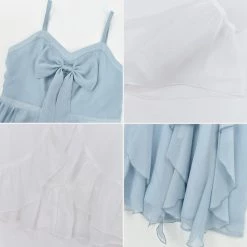 Juwas NEW ARRIVAL Pastel Blue Summer Ruffle Top Dress