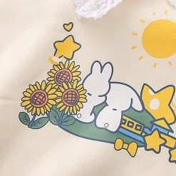 Juwas Sweet Bunny Sunflower Print Hoodie