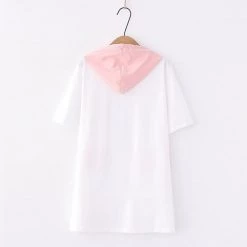 Juwas NEW ARRIVAL Bear Rabbit Print Drawstring Pockets Short Dress
