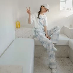 Juwas NEW ARRIVAL Cloud Plaid Style Trouser Pants