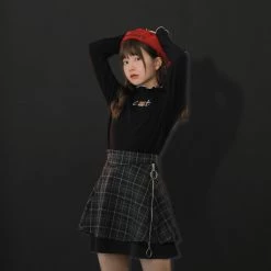 -Juwas NEW ARRIVAL Cat Embroidery Lattice Sweatshirt Top 9 -Juwas NEW ARRIVAL Cat Embroidery Lattice Sweatshirt Top