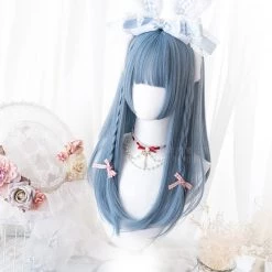 Juwas Harajuku Powdered Blue Long Cosplay Wig NEW ARRIVAL