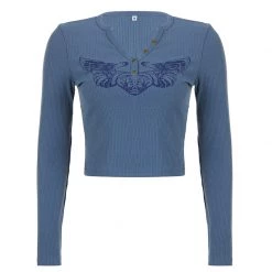 Juwas NEW ARRIVAL Angel Heart Print Long Sleeve T-Shirt