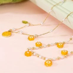 Juwas NEW ARRIVAL Smile Flower Necklace