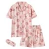 Juwas Peach Print Three Set Pajama Sleepwear