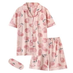 Juwas Peach Print Three Set Pajama Sleepwear