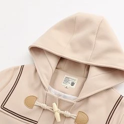 Juwas Pure Color Sailor Collar Hooded Coat CLOTHING