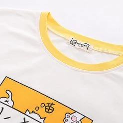 Juwas CLOTHING Japanese Cat Paw Cartoon Print T-Shirt Loose