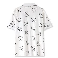 Juwas CLOTHING White Rabbit Prints Pajama Nightwear Set