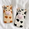 Juwas Kawaii 3D Cow Print IPhone Case