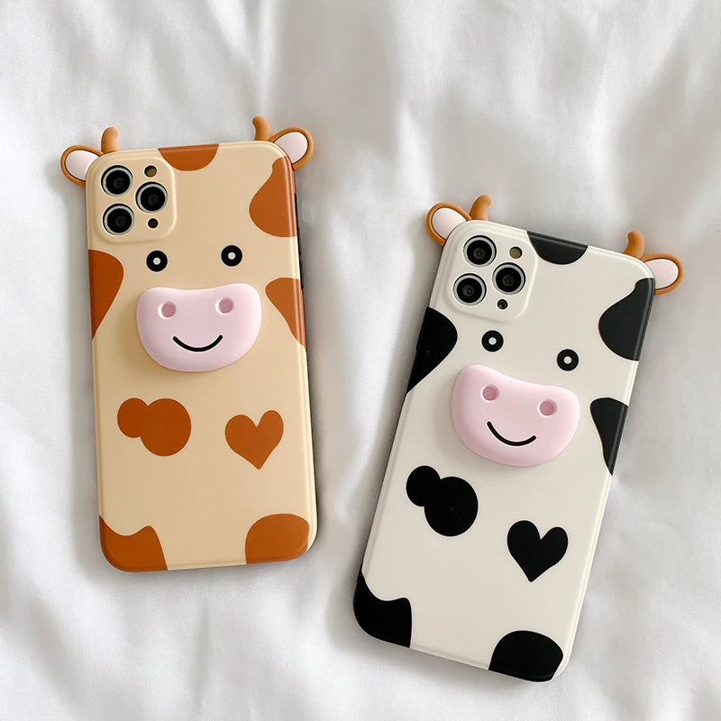 Juwas Kawaii 3D Cow Print IPhone Case 3 Juwas Kawaii 3D Cow Print IPhone Case