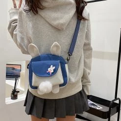 Juwas NEW ARRIVAL Cartoon Rabbit Ears Canvas Crossbody Bag