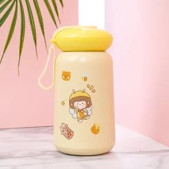 Juwas Cute Cartoon Print Water Bottle