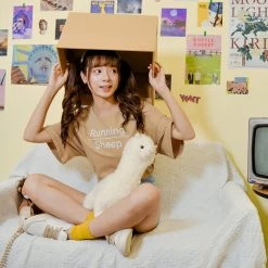 Juwas Running Sheep Choker Shirt NEW ARRIVAL