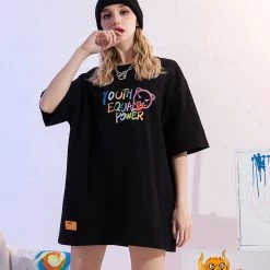 Juwas NEW ARRIVAL Graffiti Print Streetwear Style Oversize T-shirt