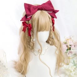 Juwas Blonde Air Bangs Wavy Long Wig