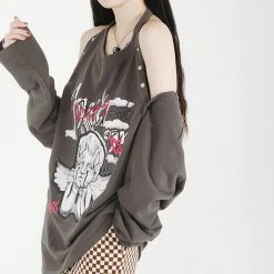 Juwas Angel Printed Loose T-shirt