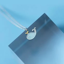 Juwas Blue Whale Pendant Silver Necklace Fashion & Beauty