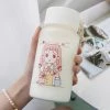 Juwas NEW ARRIVAL Cartoon Girl Glass Water Bottle