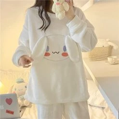 Juwas White Rabbit 3D Ears Oversized Sweater NEW ARRIVAL
