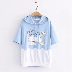 Juwas Lovely Bear Cloud Print T-shirt