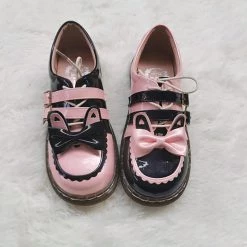 Juwas Japanese Lolita Bunny Bow-Knot Shoes