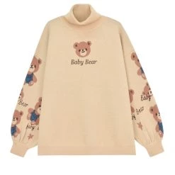 -Juwas Kawaii Baby Bear Mockneck Sweater NEW ARRIVAL 9 -Juwas Kawaii Baby Bear Mockneck Sweater NEW ARRIVAL