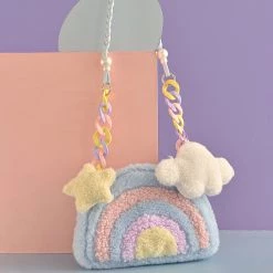 Juwas Rainbow Plush Crossbody Bag