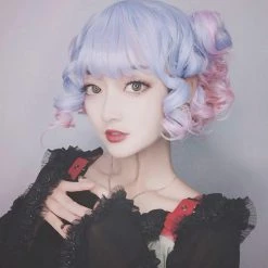Juwas Fashion & Beauty Unicorn Pastel Curly Short Pixie Wig