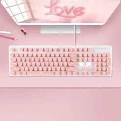 Juwas.com Online Store Pastel Round Button Wire Keyboard