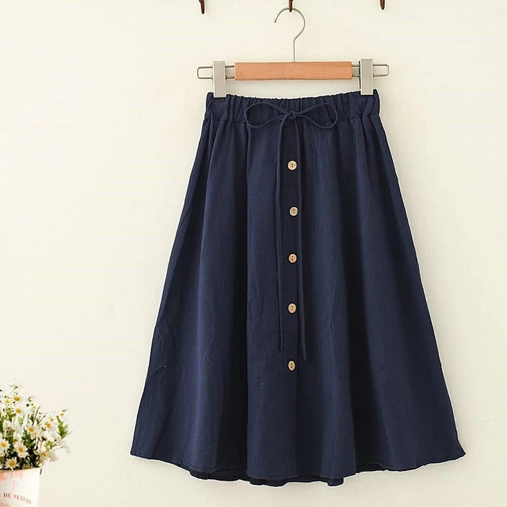 Juwas.com Online Store Japanese Summer Button Linen Flounce Skirt NEW ARRIVAL 7 Juwas.com Online Store Japanese Summer Button Linen Flounce Skirt NEW ARRIVAL