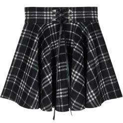Juwas Punk Grunge Plaid High-Waisted Mini Skirt NEW ARRIVAL