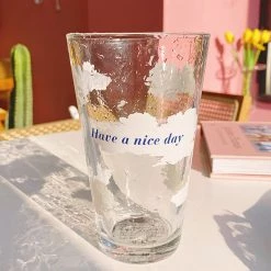 Juwas NEW ARRIVAL “Have A Nice Day” Clear Tumbler With Straw