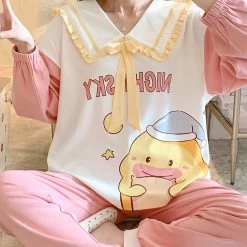 Juwas NEW ARRIVAL Kawaii Chicken Print Pajamas Set